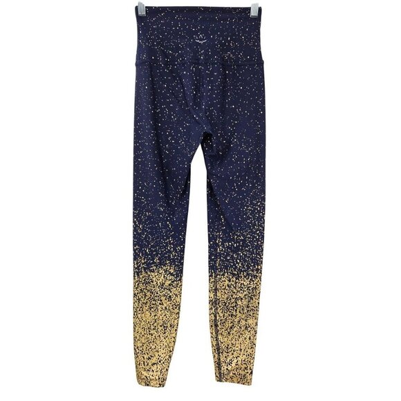 Beyond Yoga High Waisted Alloy Ombre Midi Legging Navy & Gold Women's Size S - Picture 2 of 14